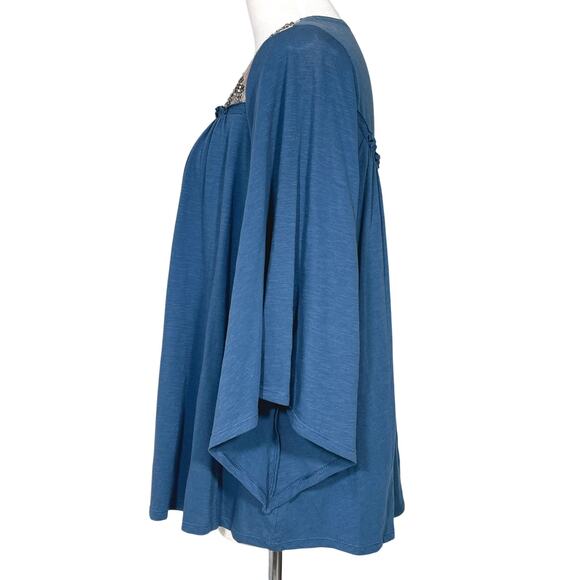 NWT Anthropologie S Deletta Josephine Wedgwood 3/4 Sleeve Blouse Top - Picture 4 of 10